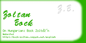 zoltan bock business card